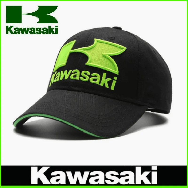 

Новинка, мотоциклетная шапка Kawasaki для мужчин и женщин, модная уличная шляпа от солнца с вышивкой, мотоциклетная гоночная шляпа Kawasaki
