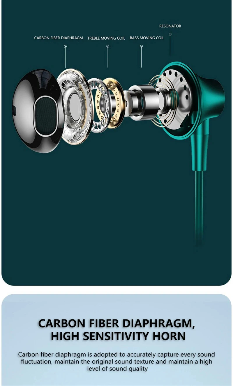 Auriculares in-ear con cable cancelación ruido y micrófono bajo_voghion.com