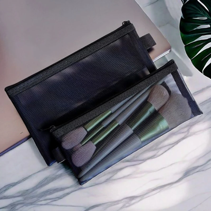 Make-up-Beutel Lippenstift Make-up Pinsel Aufbewahrung taschen Student transparente Mesh Bleistift Fall ins Reise Kosmetik Veranstalter – Detail 10