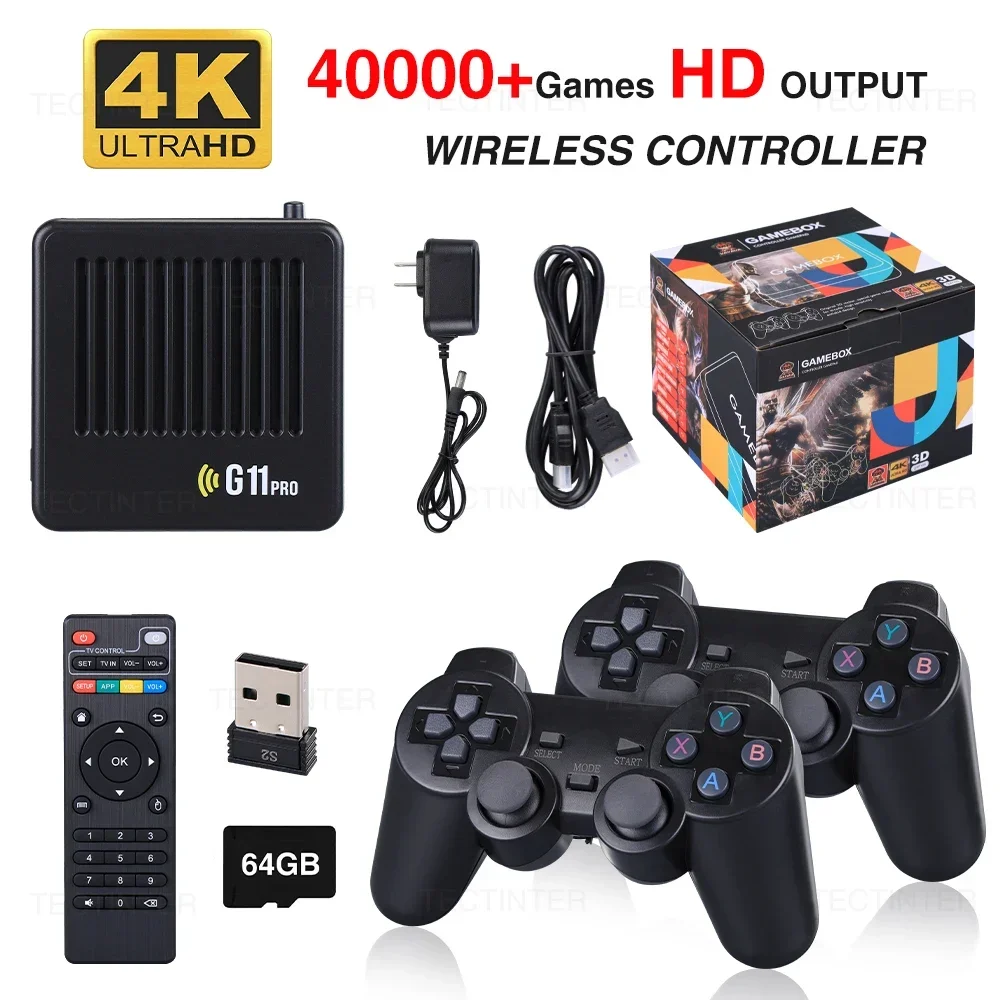 G11 Pro Video Game Box Console Dual System TV Box 64G/128G/256G 4K Output Built in 60000 Games for Android 9.0 video game console game console