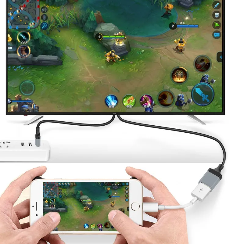 USB to HDTV Adapter Converter Cable HDTV Phone to TV Cable Support iOS and Android usb adapter converter