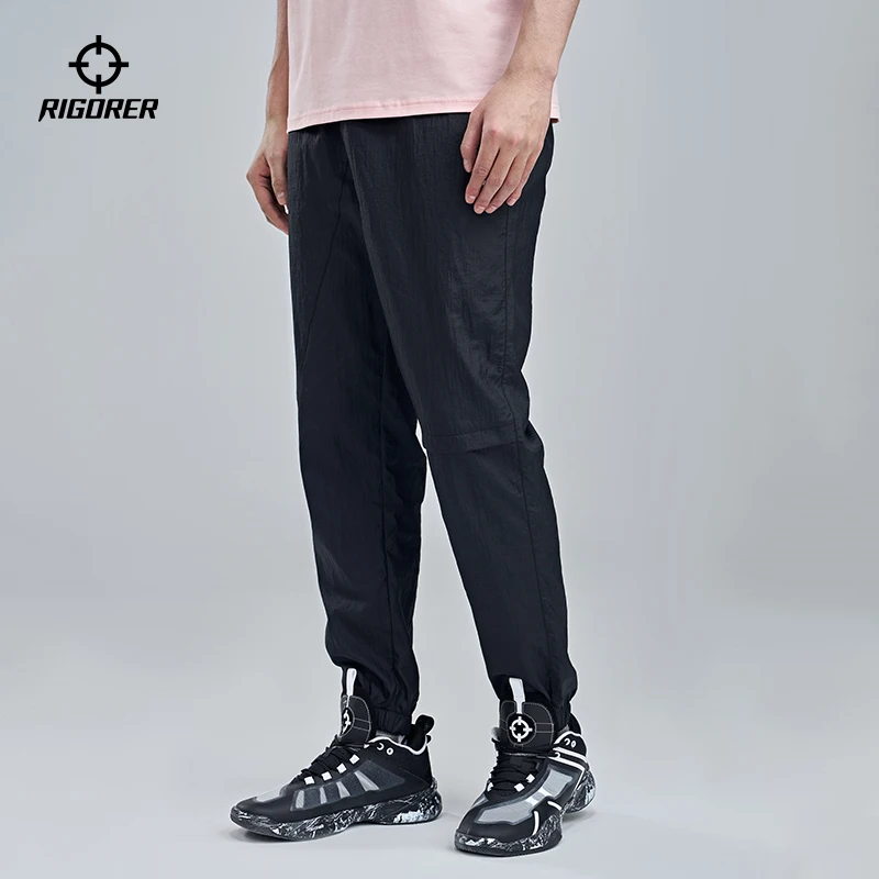 

RIGORER Men New Woven Sports Pants Basketball Light Thin Quick Dry Athletic Gym Fitness Sweatpants Pockets Exercise Pants