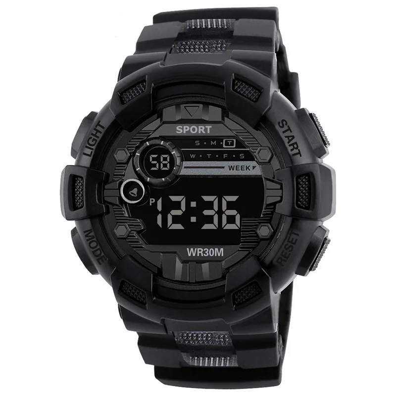 YIKAZE Men's Sports Watches Waterproof Luminous Multifunction Clock Cool Outdoor Digital Fitness Military Watch for Man Student