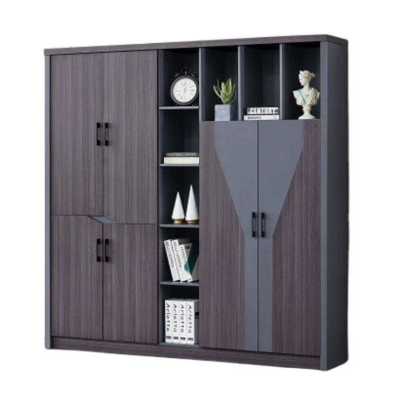 

custom，New design office furniture office storage wooden filing cabinet MDF cloth hanging 5 doors office bookcase