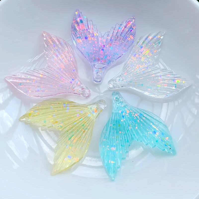 

Кристальные серьги-подвески «рыбий хвост» из смолы, аксессуары «сделай сам», украшения для скрапбукинга, 10 шт./лот