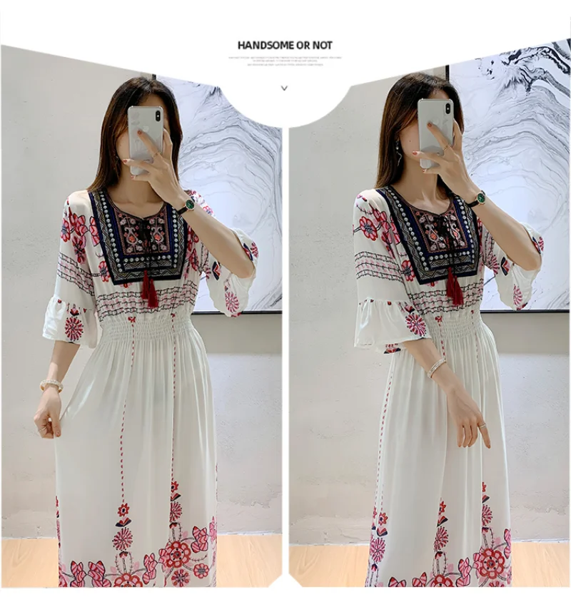 Bohemian Long Tassel Women Dress - Vintage Style