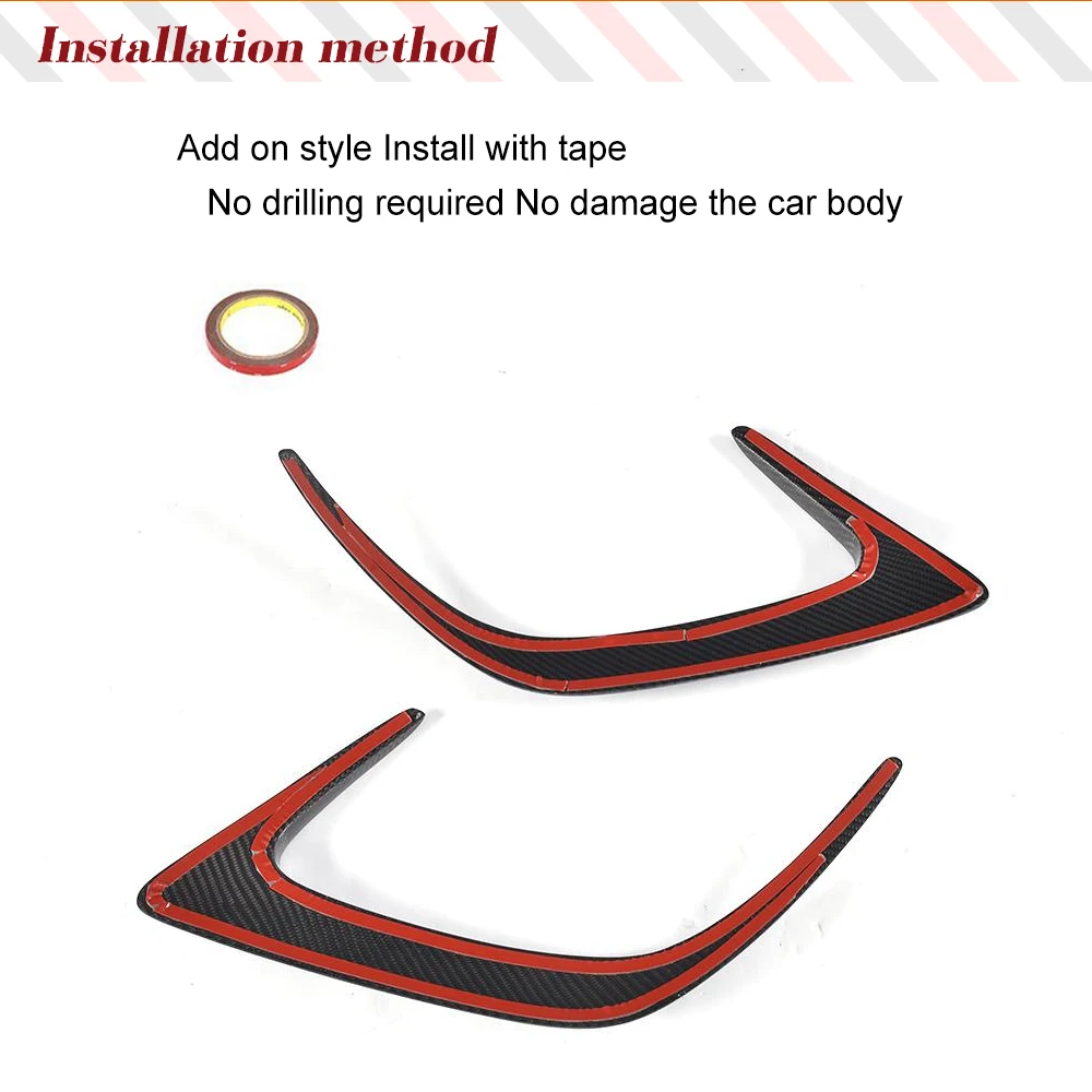 메르세데스 벤츠 C클래스 W205 C205 C63 AMG 쿠페 2도어 2015-2017용 카본 파이버/FRP 리어 카나드 벤트 트림 2개, 리어 스플리터