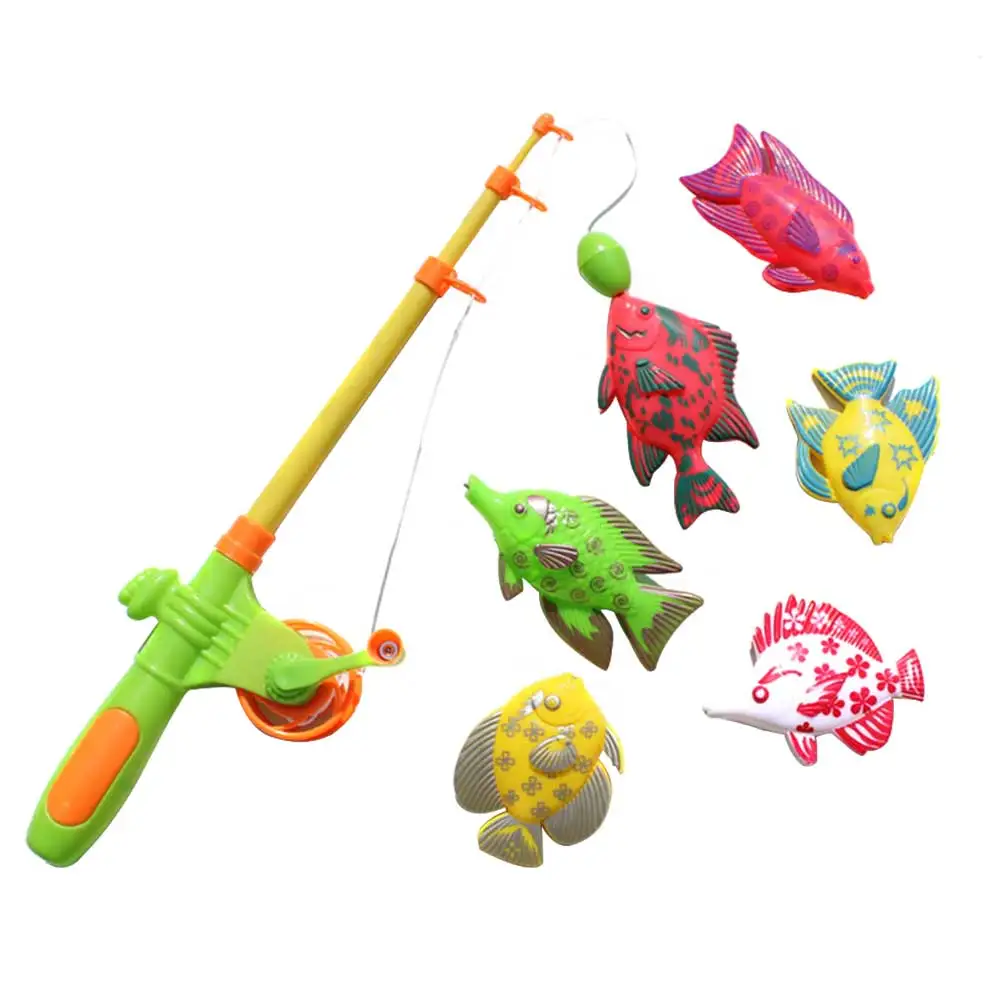 

6PCS Children's Magnetic Fishing Toy Durable Cognition Fish Rod Fishing Toy For Toddlers Christmas Birthday Gifts