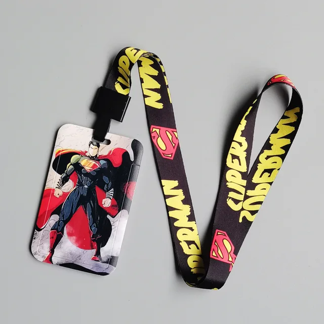 Marvel Movie Characters Card Cover Captain America Spiderman Super Heroes ABS Card Holder Student Campus Card Hanging Lanyard ID Xhmw16
