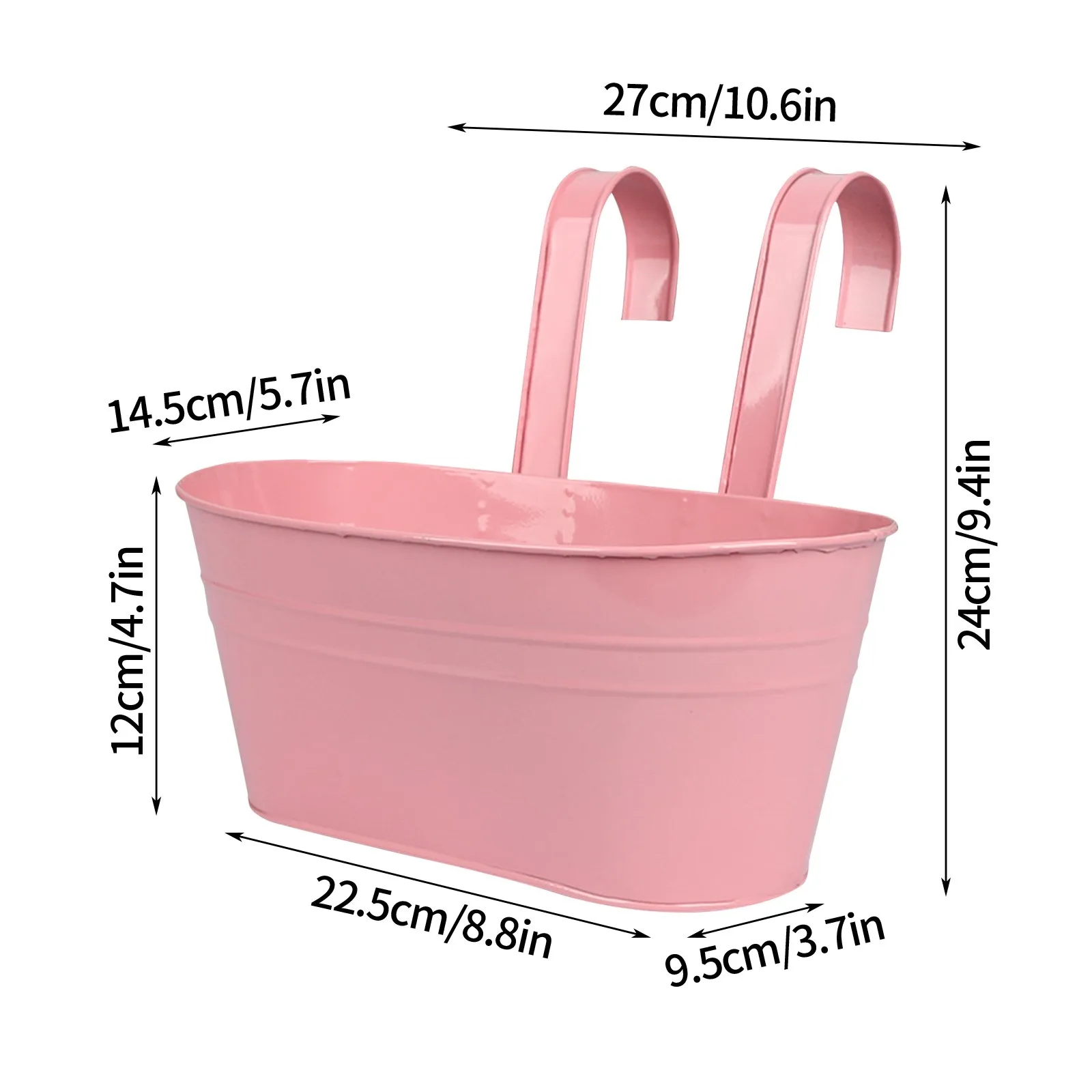 Iron Hanging Flower Pots for Railing 6