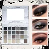 24 Color Matte Eye Shadow Plate Halloween Gothic Punk Style Black Sequin Eye Shadow Palette Lasting Makeup Cool Girl Eye Shadow 6
