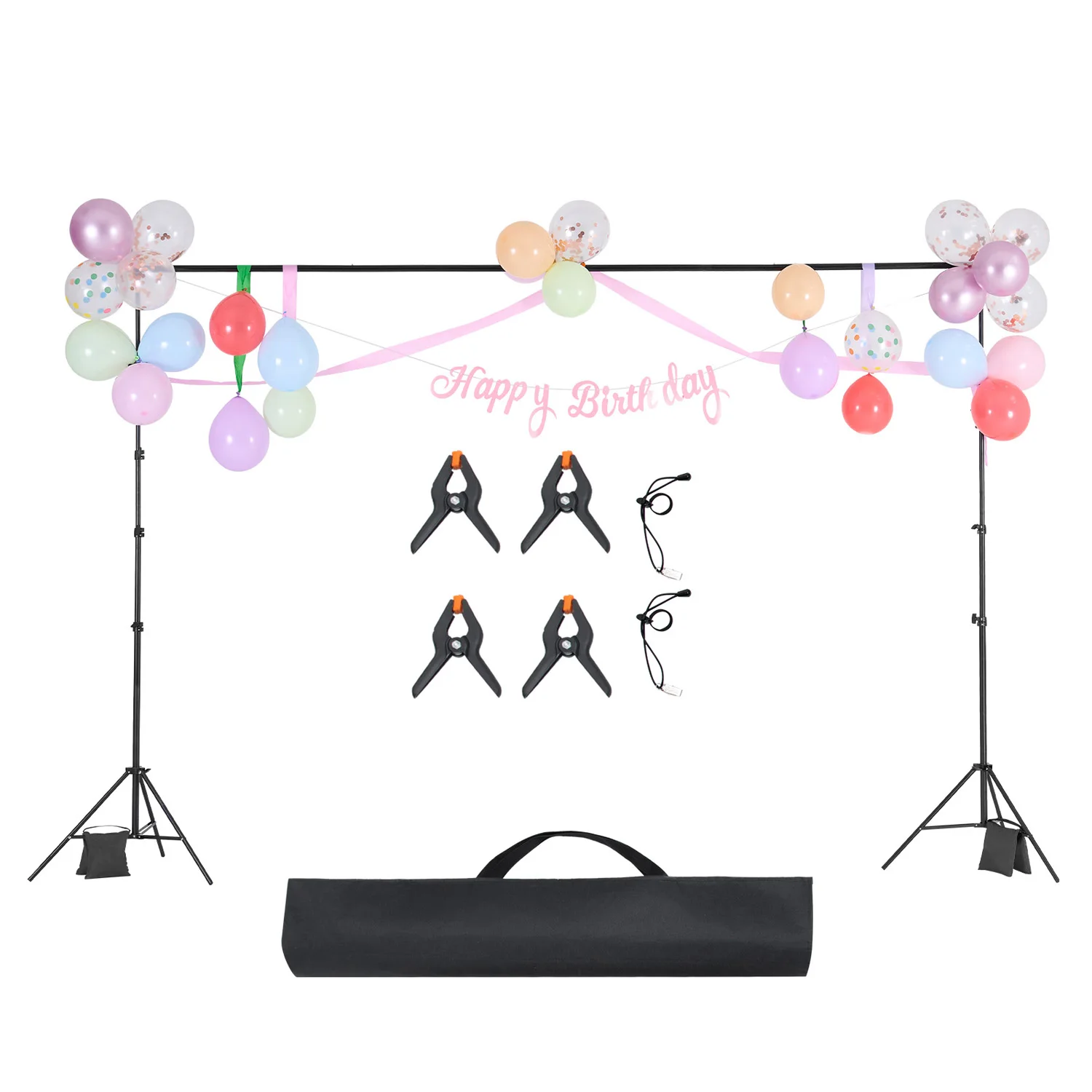 Adjustable Photo Backdrop Stand Kit for Wedding Studio Party