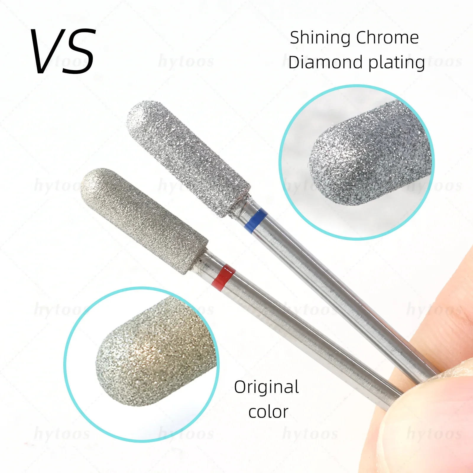 HYTOOS Spitzen-Knospen-Diamant-Nagelbohrer, Chrom Pro, russischer Nagelhaut-Bit für Bohrer, abgestorbene Haut, Reiniger, Nägel, Vorbehandlungswerkzeug – Detail 3