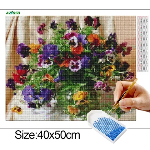 AZQSD Diamond Painting Daisy Sunflower Picture Of Rhinestones Embroidery Flower Unique Gifts For Children Needlework Art images - 6