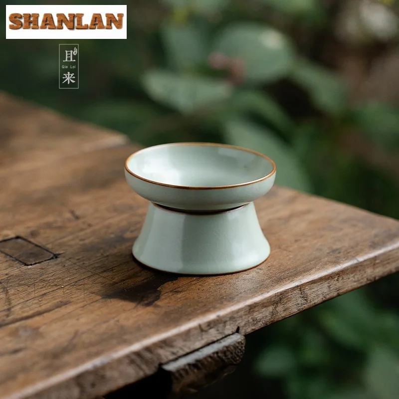 

Фарфоровый чайный инфузор Boutique небесно-голубого цвета ручной работы, глазурованное чайное ситечко с трещинами и льдом, бытовая чайница, Чайный фильтр, чайные аксессуары