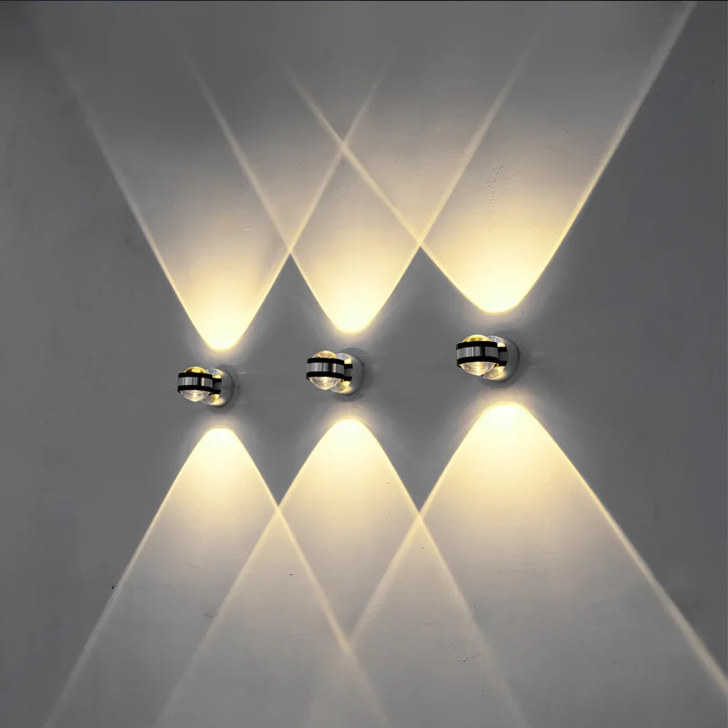 6W LED double head crystal wall lamp modern indoor hotel decoration light living room bedroom bedside aisle Sconce Lights lamp