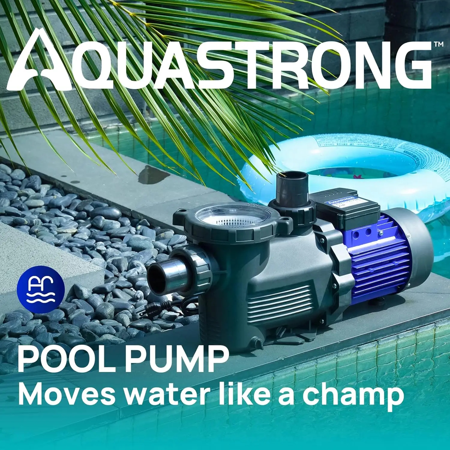 3HP In/Above Ground Single Speed Pool Pump 115V 9350GPH High Flow Powerful Self Primming Swimming Pool Pumps with Filter Basket