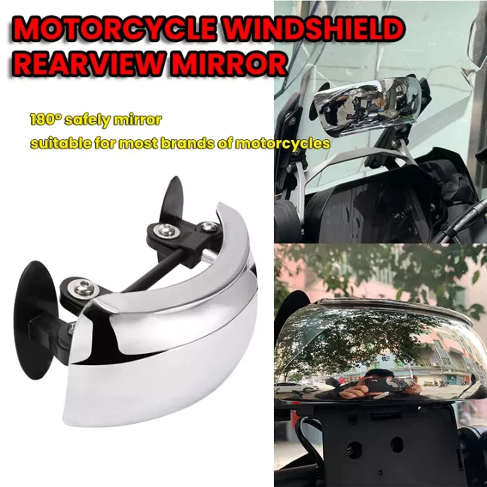 180° Degree Blind Spot Mirror Motorcycle Windshield Wide Angle Rearview