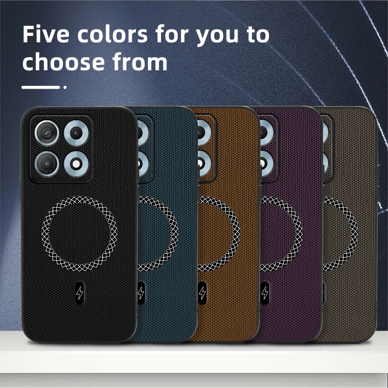 Business Triangular Texture Magnetic Shockproof Leather Anti-slip Phone Case