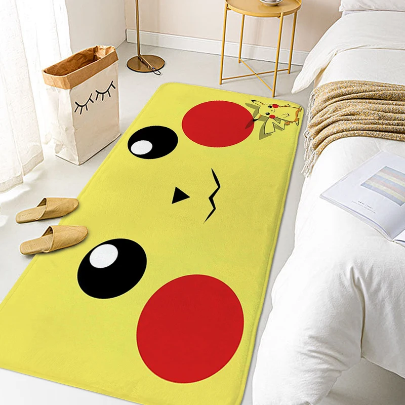 

Rug for Kids Bedroom P-Pikachus Kawaii Cartoon Bathroom Mat Anti Slip Doormat Entrance Door Treadmill Living Room Floor Carpet