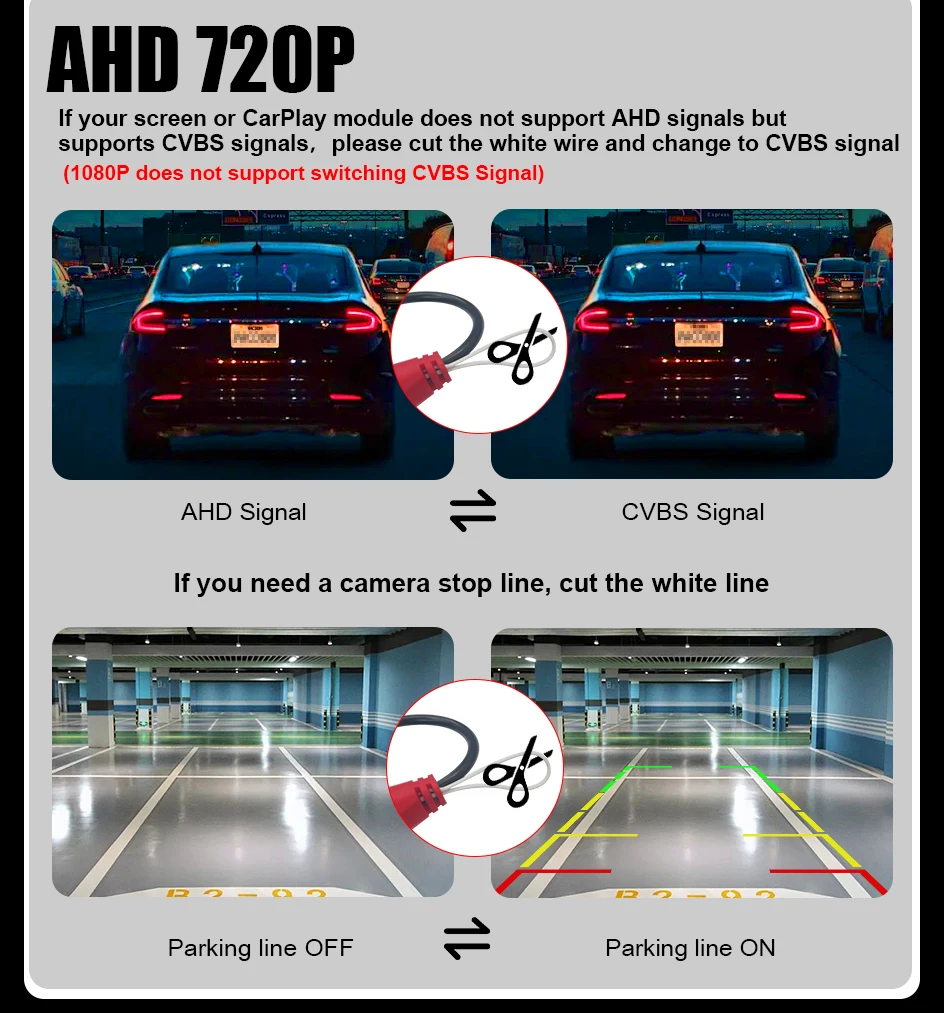 AHD 720/1080P 170-175 ° Goldene Rückfahrkamera mit Kofferraumgriff für Audi A3 A4 A6L Q3 Q5 Q7 VW Passat Touareg Tiguan Sagitar – Detail 6