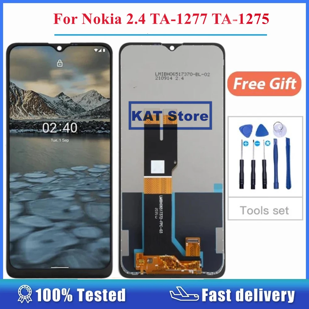 

Tested For Nokia 2.4 TA-1277 TA-1275 TA-1274 TA-1270 LCD Display With Touch Screen Digitizer Full Assembly With Repair Tools