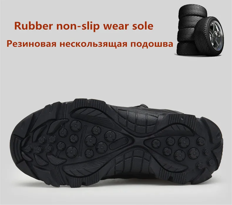 High Quality Men's Brand High-Top Leather Boots Breathable Desert   Men's Boots Outdoor Shoes Non-slip Hiking Ankle Boots