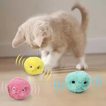 Interactive Electric Catnip Ball – Touch-Activated Plush Squeak Toy 1