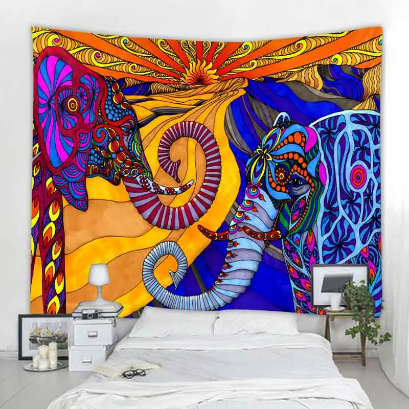 New Mandala Elephant Tapestry Bedspread Boho Hippie Wall Hanging Blancket Towel 