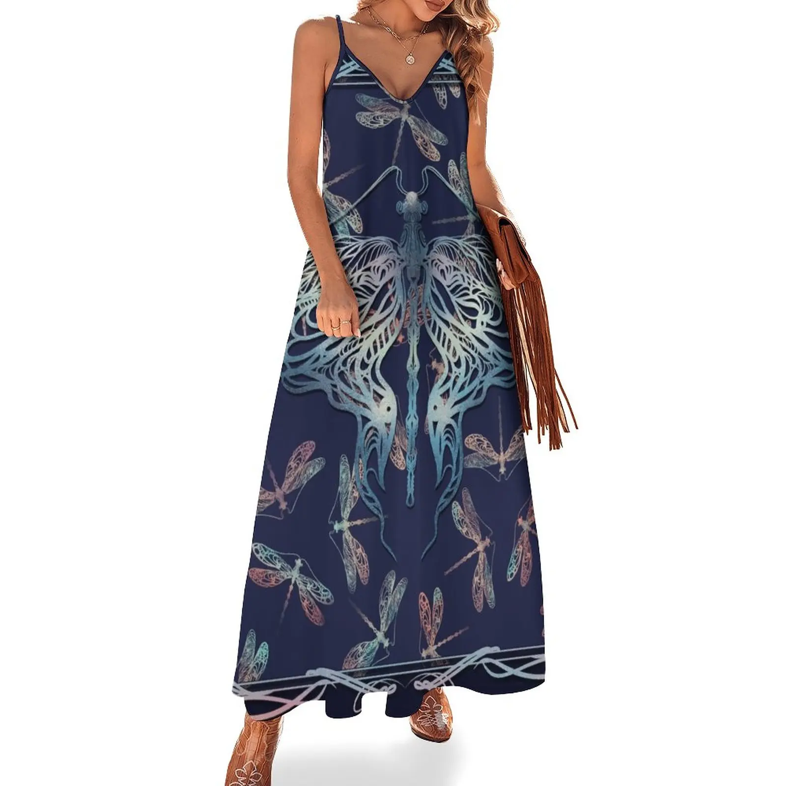 

Dragonfly Sleeveless Dress women clothing 2024 new arrivals elegant dresses for women