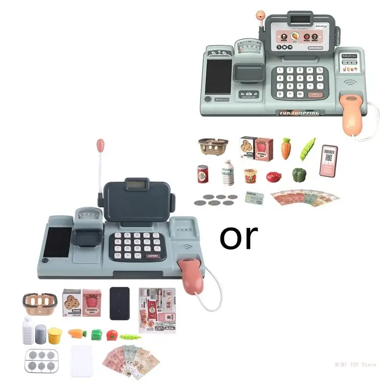

Portable Toy Cash Register with Scanner Early Math Skills for Kids Toy Ages 3+
