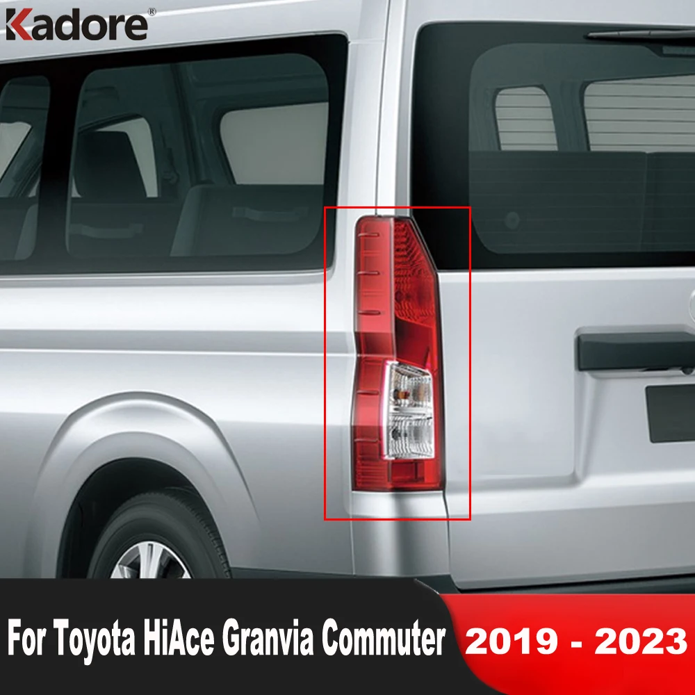 

Accessories For Toyota HiAce Granvia Commuter 2019 2020 2021 2022 2023 Black Car Rear Tail Light Lamp Cover Trim Taillight Trims