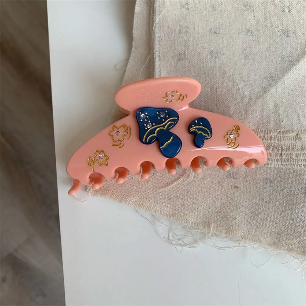 

Girls Hairpins Ponytail Holder Hair Crab Clip Crystal Zircon Women Shark Clip Acetate Hair Claw Korean Hair Clips Mushroom