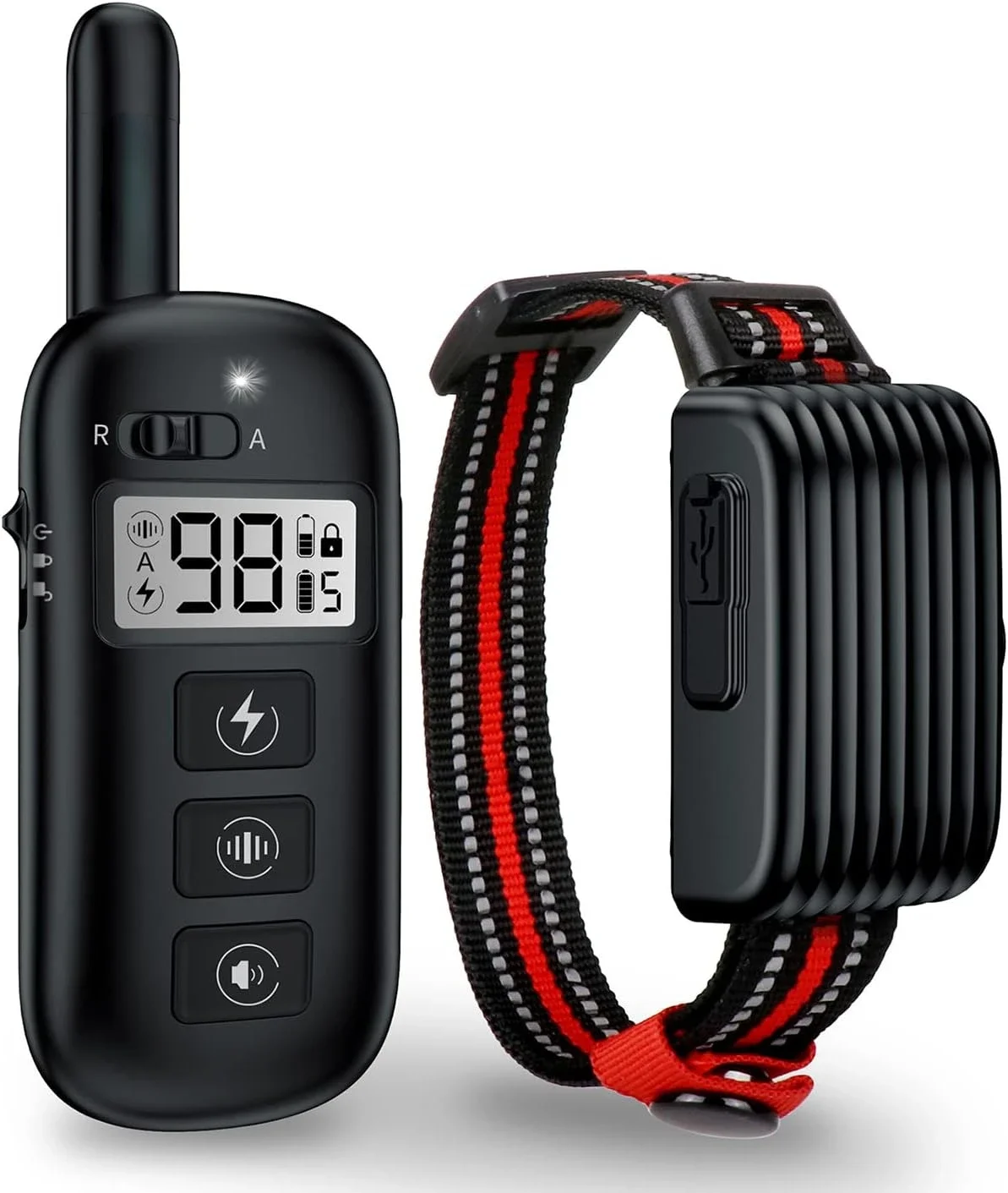 

Dog Training Collar-Dog Bark Collar with Remote 3 Training Modes Shock, Vibration, Beep 100% Waterproof Collar 1900ft Range