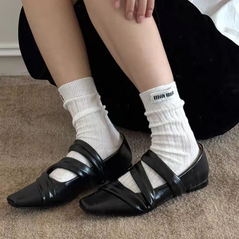 Aphixta Red 2.5cm Low Heel Pumps Cool Narrow Band Spring Woman Shoes Elegant Women Mary Janes Square Toe Patent Leather Shoes