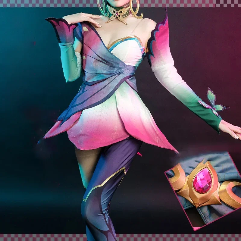 

Game LOL Seraphine Cosplay Costumes Set New Skin Sexy Women Girls Dress Outfit Halloween Party Unifrom