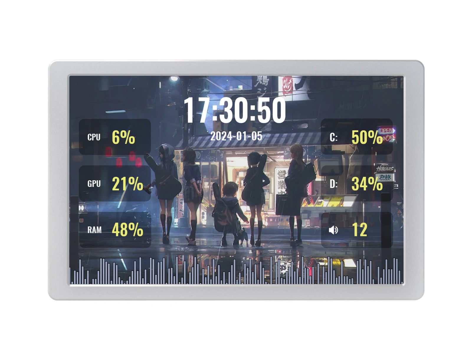 

8-дюймовый USB-монитор, AIO LCD/PC чехол вторичный/настольный RGB-экран, IPS-панель, интерфейс Type-C, серебристая и черная версия