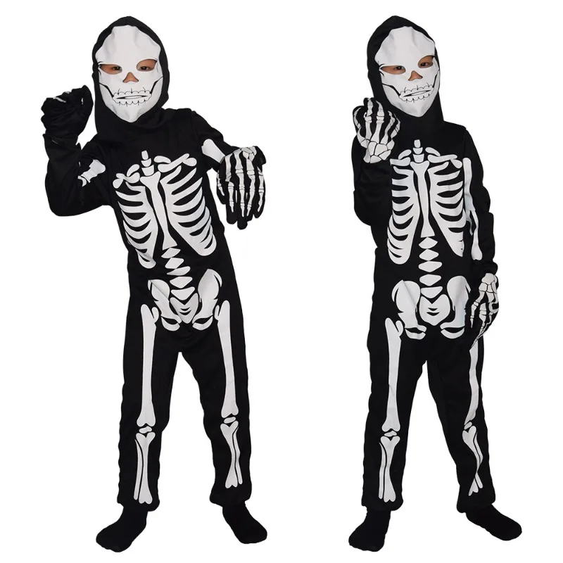 

Halloween Costume for Kids Scary Zombie Cosplay Costumes Skeleton Skull Costume Suit Carnival Party Dress Up Jumpsuits and Mask