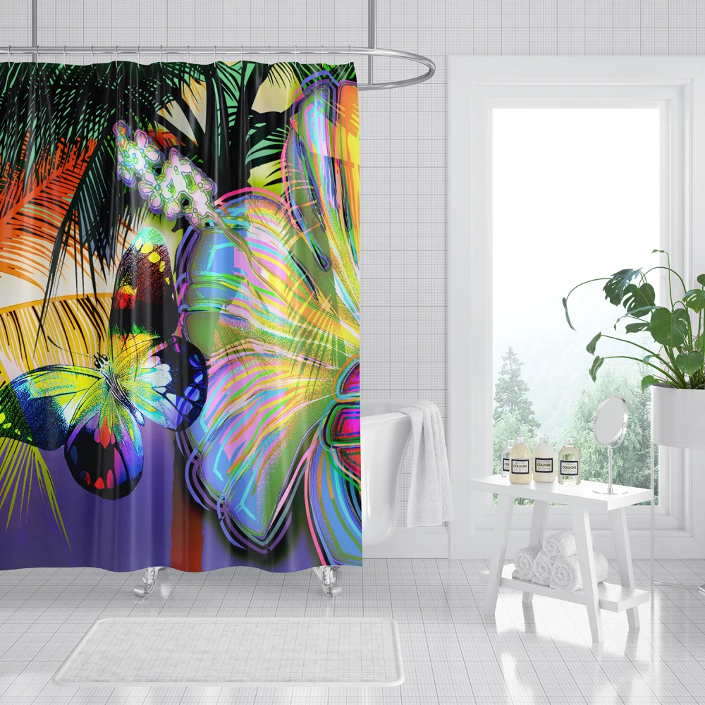 

3D Printed Butterflies Shower Curtain Dragonfly Polyester Cortina de baño douchegordijn Waterproof Cloth Decoration Curtain
