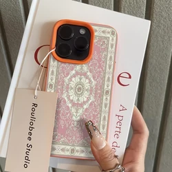 Pink Vintage European - Style Shockproof Phone Case Cover - iPhone SE (2020) (Orange)