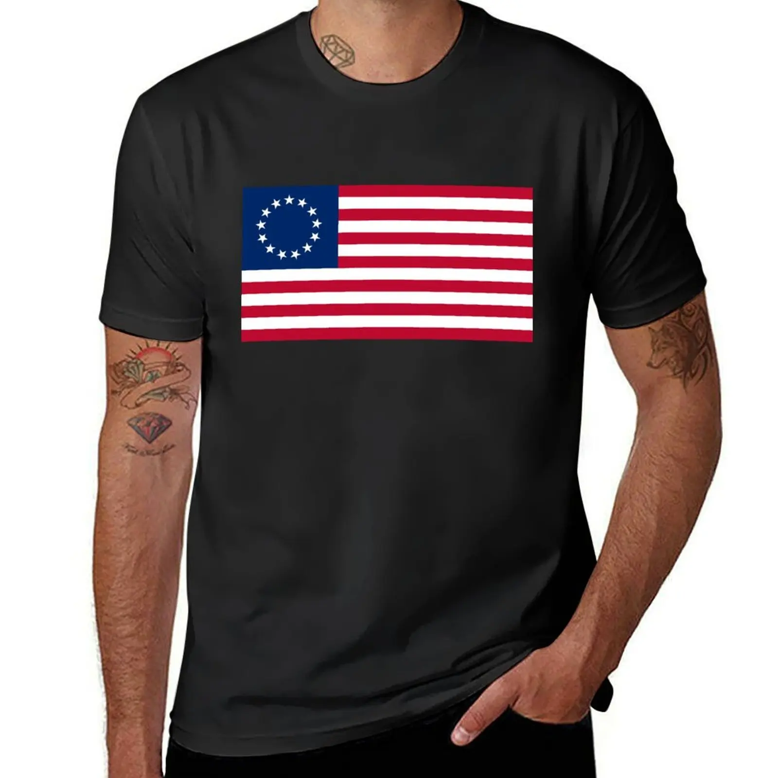 

Футболка Betsy Ross с американским флагом, корейские модные мужские футболки для тренировок на заказ