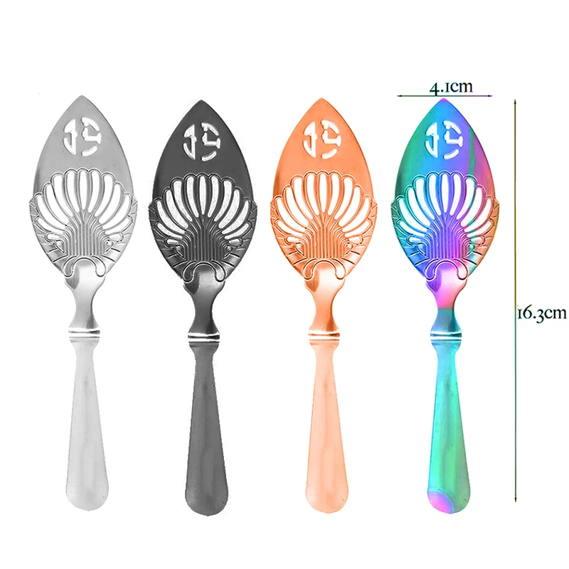Stainless Steel Absinthe Spoons Vintage Cocktail Bar Glass Cup Drinking Filter Hollowed Out Absinthe Fountain Spoon Dripper