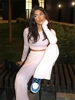 Absobe Basic Wide Leg Pants Leisure Suit Women Crew Solid Long Sleeve Top Casual Loose Trousers 2 Piece Set Hottie Streetwear 3