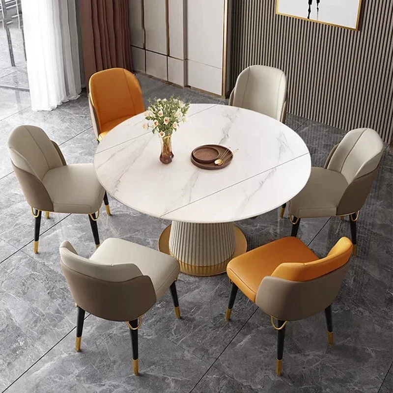 

Console Dining Table Set Restaurant Mobile Round Conference Tables Chairs Kitchen Center Service Mesas De Comedor Home Furniture