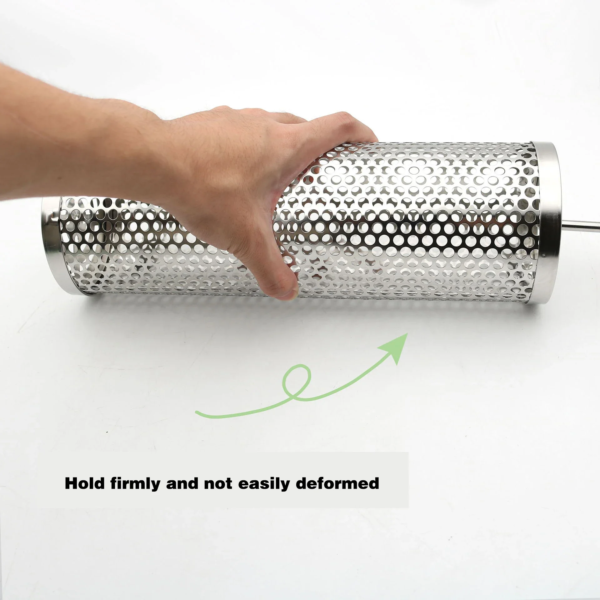 Rolling BBQ Basket Stainless Steel Barbecue Mesh Outdoor Camping Round Grill Mesh BBQ Tools For Vegetables Fish