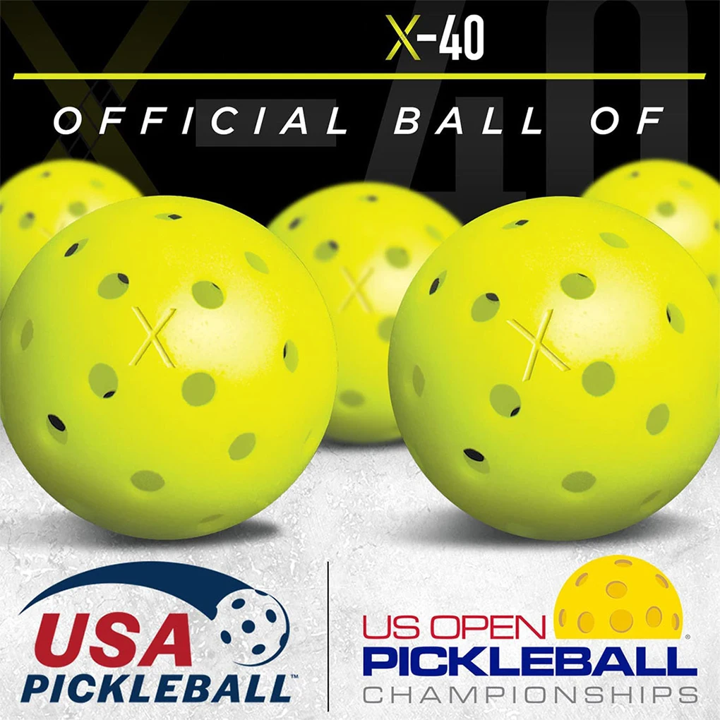 6PCS Pickleball Balls Usapa Approved Pickleballs 40 Holes Outdoor Pickleball Balls High Elasticity & Durable Pickle Balls