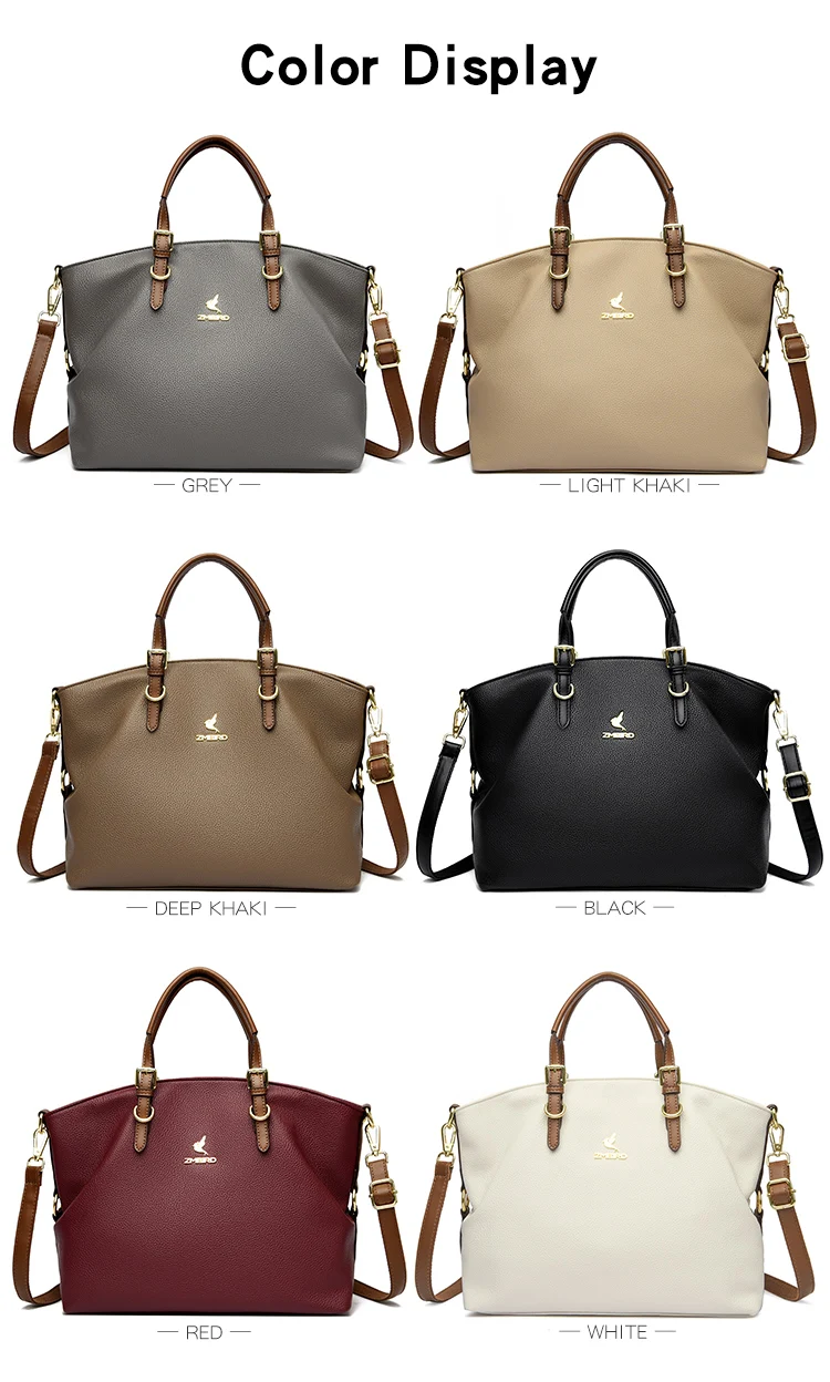 Borsa tote donna in pelle capiente con tracolla e borsetta a mano_voghion.com
