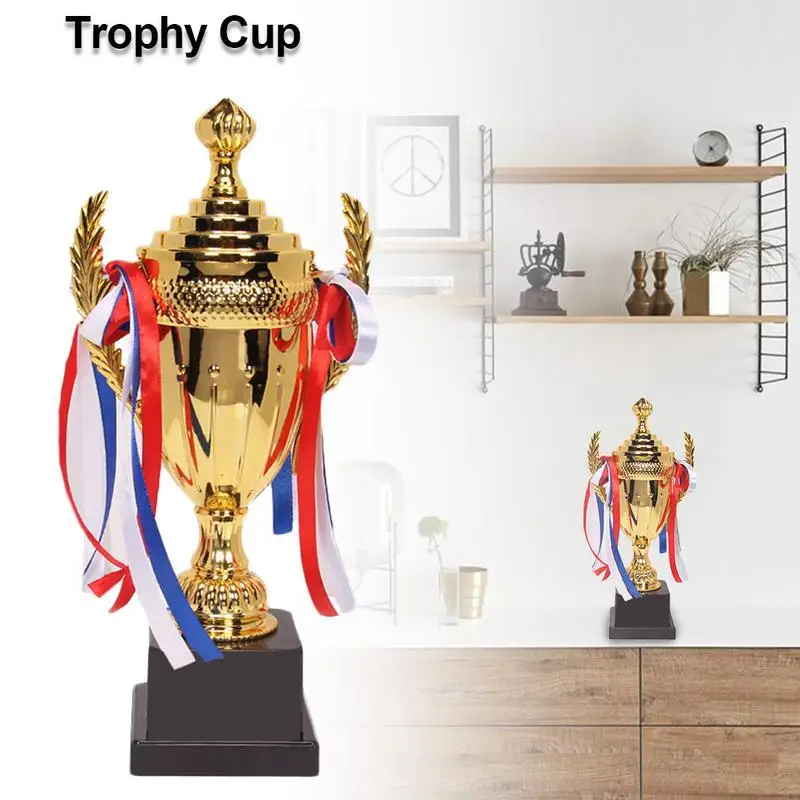 Large Trophy Cup Colorful Ribbon Award For Sports Tournaments Competitions Soccer Football League Match plastic trophy toys