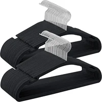 Velvet Hangers 50 Pack, Non-Slip Clothes Hangers, 17 x 8.3 Inches, Coat Hangers with Wide Shoulder Notches, Pants Bar 1