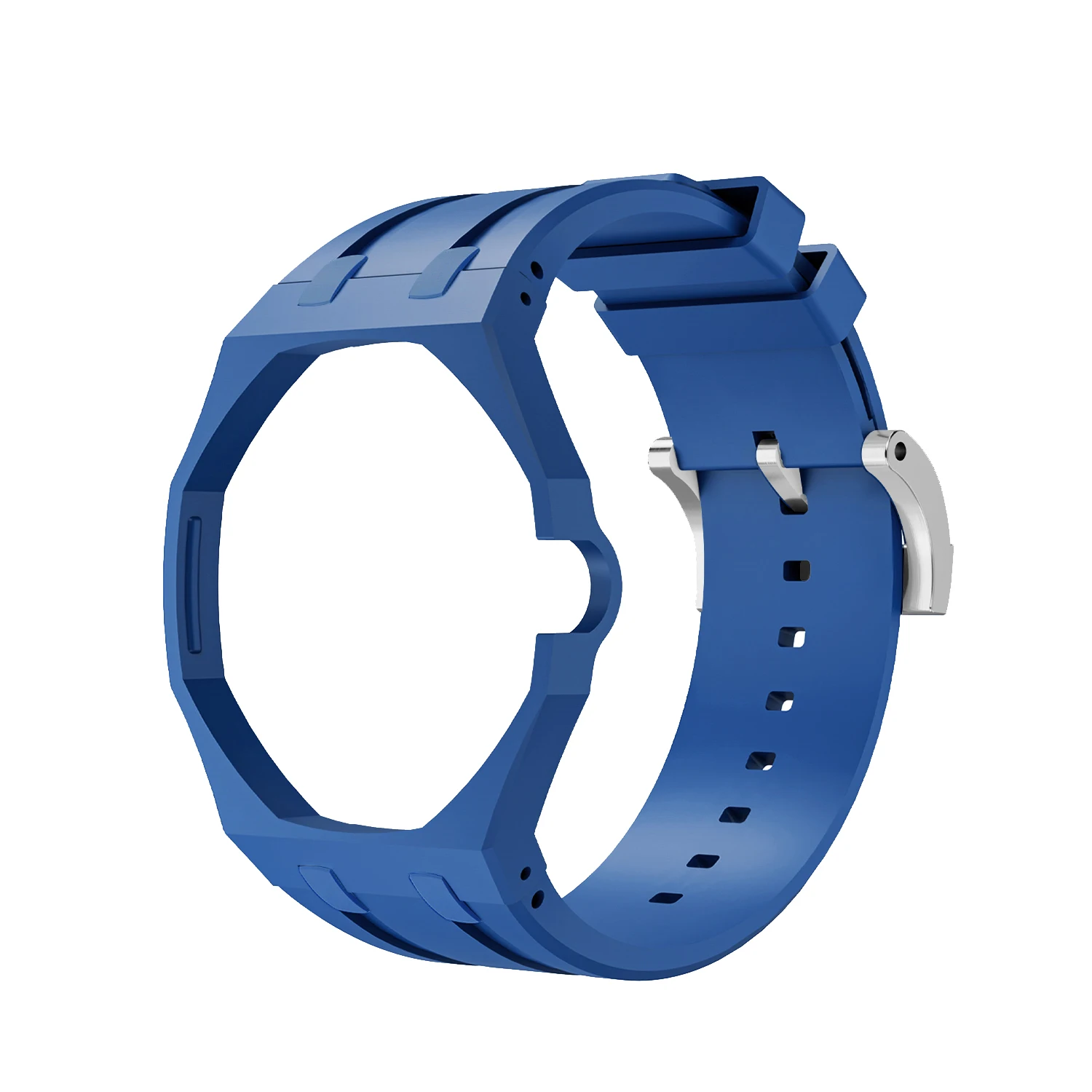 2in1 Bioceramic Case&Silicone Strap For Swatch x AP Royal pop Pocket watch bands Modification kit integrated Silicone Wirstband